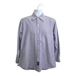 Ike Behar New York Dress Shirt Mens 15.5"-33 Long Sleeve Button Up Blue